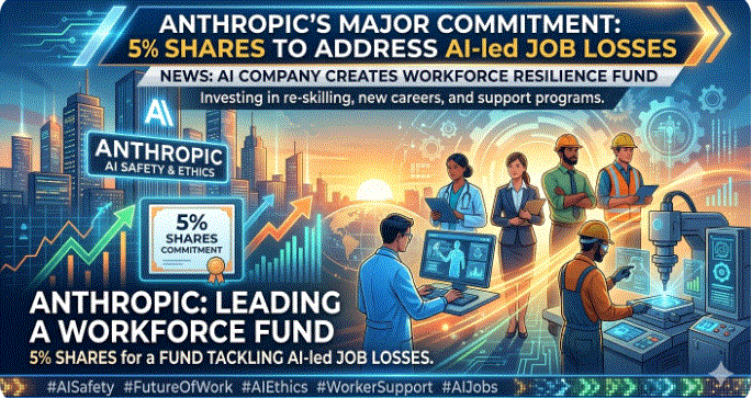 Anthropic commits 5% of shares to fund tackling AI job loss