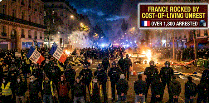 France rocked by cost-of-living unrest, over 1,800 arrested