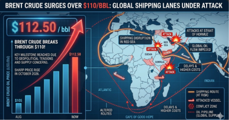 Brent hits $110 as Iran steps up Hormuz ship attacks