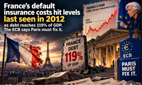 France’s debt crisis deepens: 119% debt-to-GDP, default insurance at 2012 highs